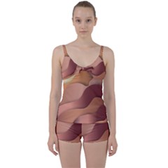 Autumn Copper Gradients Tie Front Two Piece Tankini by HermanTelo