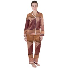 Autumn Copper Gradients Satin Long Sleeve Pyjamas Set