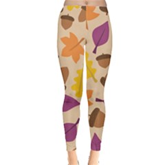 Acorn Leaves Pattern Leggings  by HermanTelo