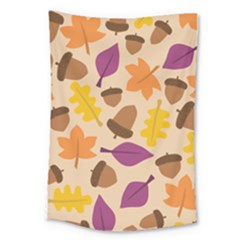 Acorn Leaves Pattern Large Tapestry