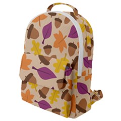 Acorn Leaves Pattern Flap Pocket Backpack (small)