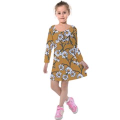 Daisy Kids  Long Sleeve Velvet Dress by BubbSnugg