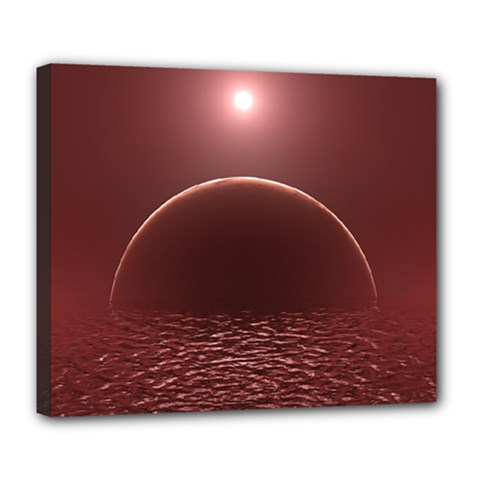 Alien Planet Exoplanet Ocean Deluxe Canvas 24  X 20  (stretched)