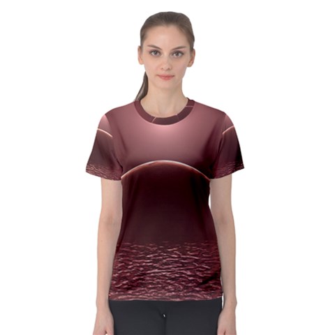 Alien Planet Exoplanet Ocean Women s Sport Mesh Tee by HermanTelo