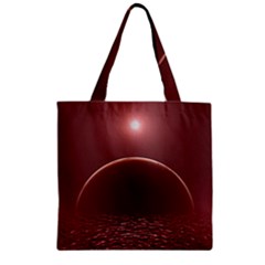 Alien Planet Exoplanet Ocean Zipper Grocery Tote Bag by HermanTelo