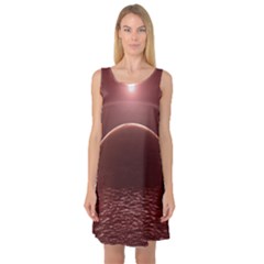 Alien Planet Exoplanet Ocean Sleeveless Satin Nightdress