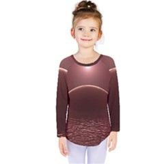 Alien Planet Exoplanet Ocean Kids  Long Sleeve Tee