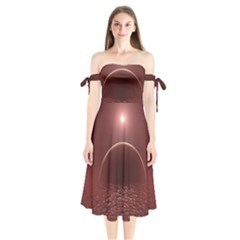 Alien Planet Exoplanet Ocean Shoulder Tie Bardot Midi Dress by HermanTelo