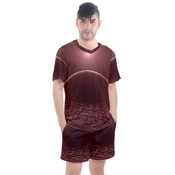 Alien Planet Exoplanet Ocean Men s Mesh Tee and Shorts Set