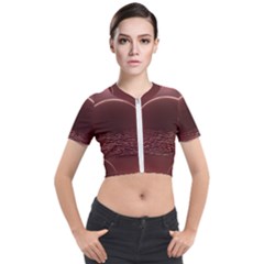 Alien Planet Exoplanet Ocean Short Sleeve Cropped Jacket