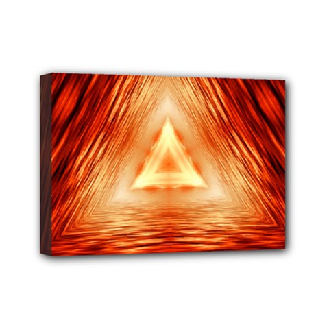 Abstract Orange Triangle Mini Canvas 7  X 5  (stretched)