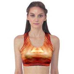 Abstract Orange Triangle Sports Bra