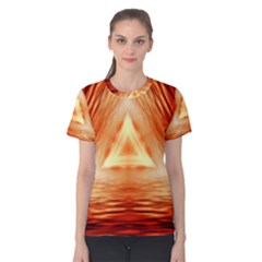 Abstract Orange Triangle Women s Cotton Tee