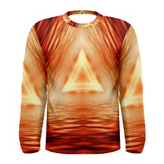 Abstract Orange Triangle Men s Long Sleeve Tee