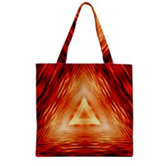 Abstract Orange Triangle Zipper Grocery Tote Bag by HermanTelo