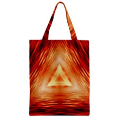 Abstract Orange Triangle Zipper Classic Tote Bag