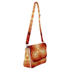 Abstract Orange Triangle Shoulder Bag With Back Zipper