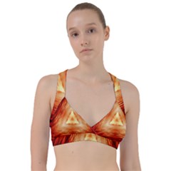 Abstract Orange Triangle Sweetheart Sports Bra