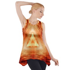 Abstract Orange Triangle Side Drop Tank Tunic