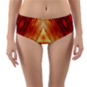 Abstract Orange Triangle Reversible Mid-Waist Bikini Bottoms View1