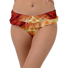 Abstract Orange Triangle Frill Bikini Bottom