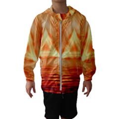 Abstract Orange Triangle Kids  Hooded Windbreaker