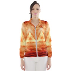 Abstract Orange Triangle Women s Windbreaker