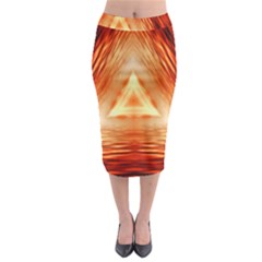 Abstract Orange Triangle Midi Pencil Skirt by HermanTelo