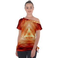 Abstract Orange Triangle Tie-up Tee