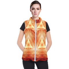 Abstract Orange Triangle Women s Puffer Vest