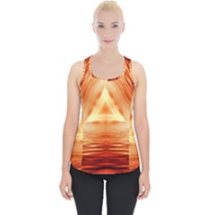 Abstract Orange Triangle Piece Up Tank Top