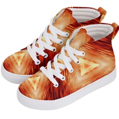 Abstract Orange Triangle Kids  Hi-top Skate Sneakers