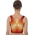 Abstract Orange Triangle Velvet Crop Top View2