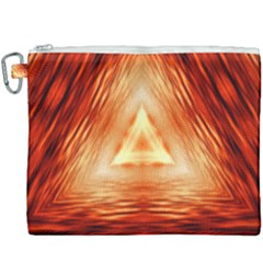 Abstract Orange Triangle Canvas Cosmetic Bag (xxxl)