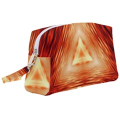 Abstract Orange Triangle Wristlet Pouch Bag (large)