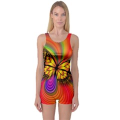 Arrangement Butterfly One Piece Boyleg Swimsuit