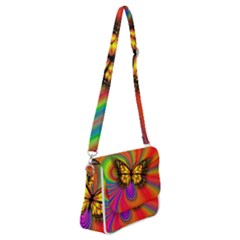 Arrangement Butterfly Shoulder Bag With Back Zipper