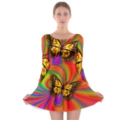 Arrangement Butterfly Long Sleeve Skater Dress