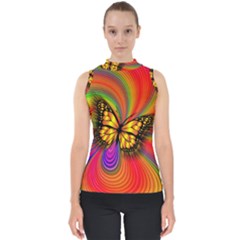 Arrangement Butterfly Mock Neck Shell Top