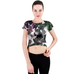 Abstract Science Fiction Crew Neck Crop Top