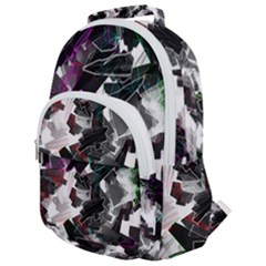 Abstract Science Fiction Rounded Multi Pocket Backpack