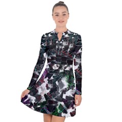 Abstract Science Fiction Long Sleeve Panel Dress