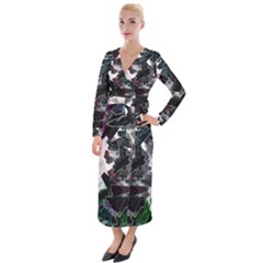 Abstract Science Fiction Velvet Maxi Wrap Dress by HermanTelo