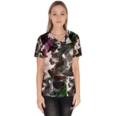 Abstract Science Fiction Women s V-neck Scrub Top by HermanTelo