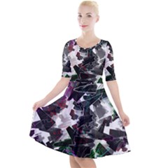 Abstract Science Fiction Quarter Sleeve A-line Dress