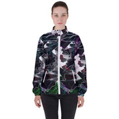 Abstract Science Fiction Women s High Neck Windbreaker