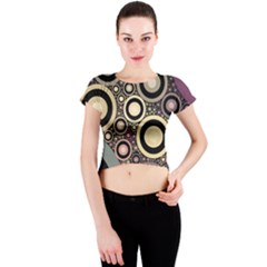 Art Retro Vintage Crew Neck Crop Top