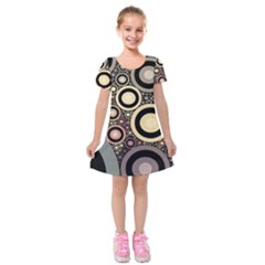 Art Retro Vintage Kids  Short Sleeve Velvet Dress