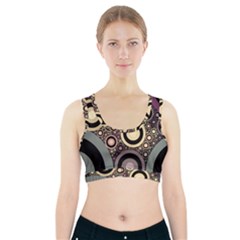 Art Retro Vintage Sports Bra With Pocket