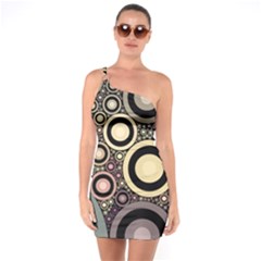 Art Retro Vintage One Soulder Bodycon Dress